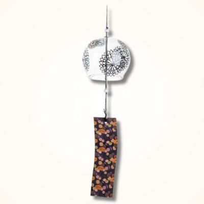 Carillon à vent japonais fleurs noires