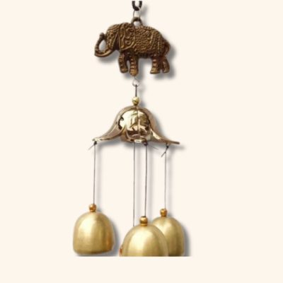 Carillon à vent tibétain 3 clochettes éléphant